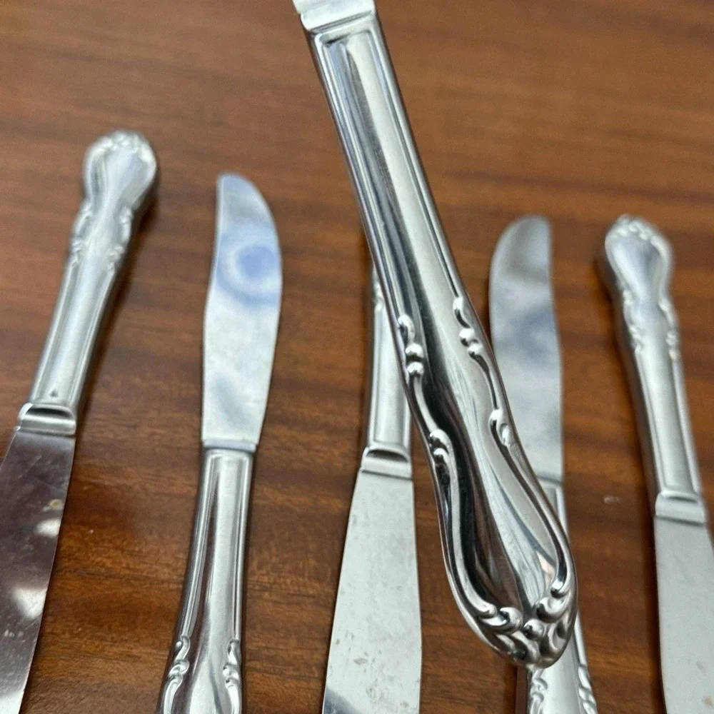 Oneida Homestead Dinner Knives‎ Set 6 Simeon George Rogers Floral
